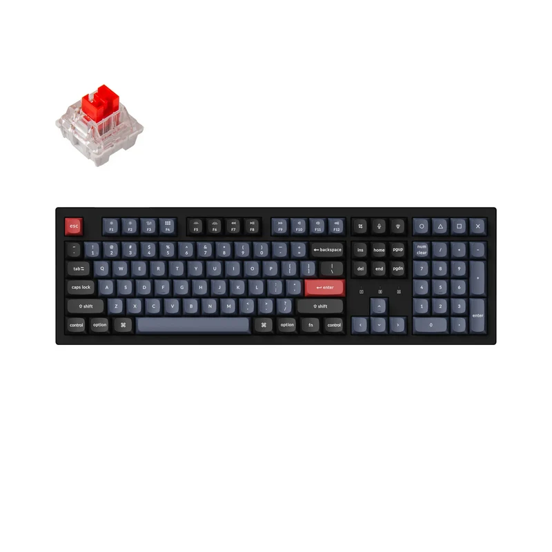 Keychron K10 Pro QMK/Via Hot-Swappable RGB Backlight Wireless Mechanical Keyboard - Black (K Pro Red Switch) (K10P-H1)