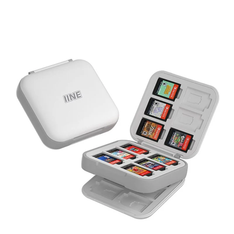 IINE NSW Game Card Case 12+12 Magnetic (White) (L725)