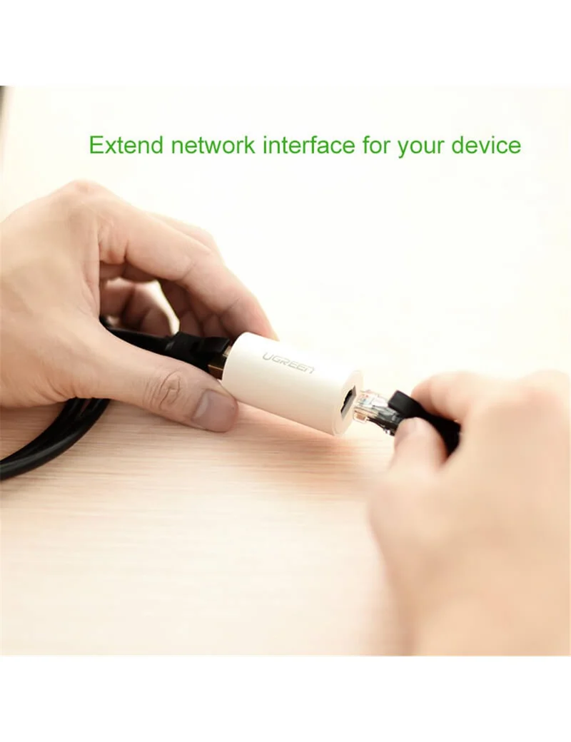 UGreen RJ45 Ethernet Cable Extender Adapter (Black) (NW116/30837)