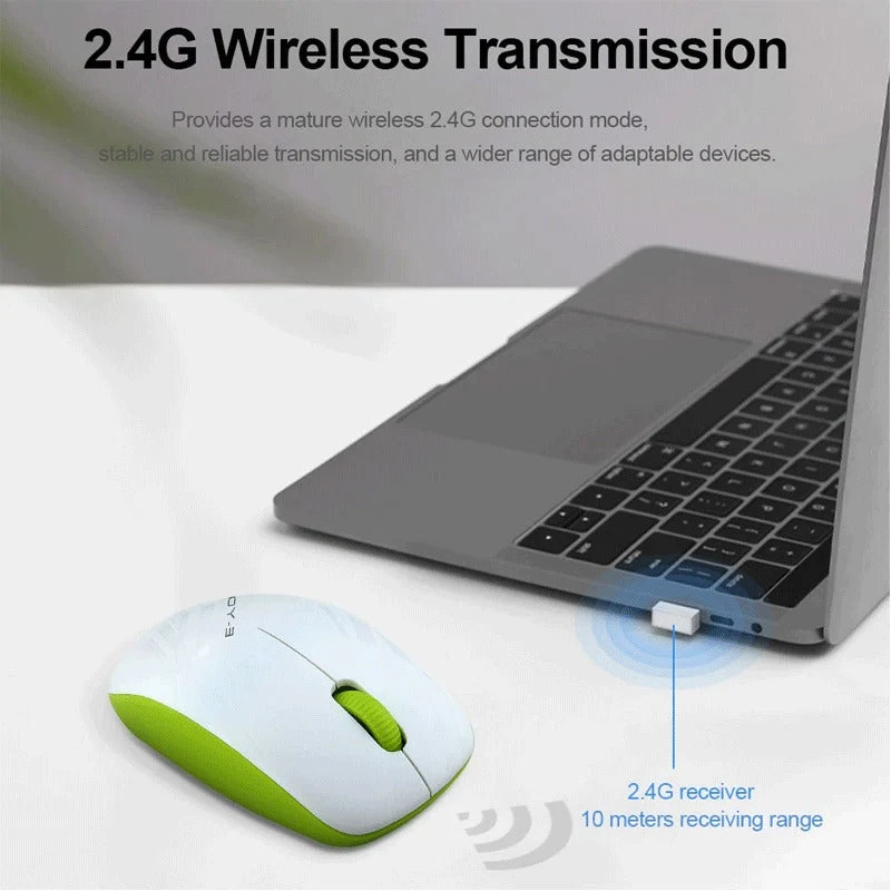 E-Yooso E-1070 Wireless Optical Mouse (White/Blue)