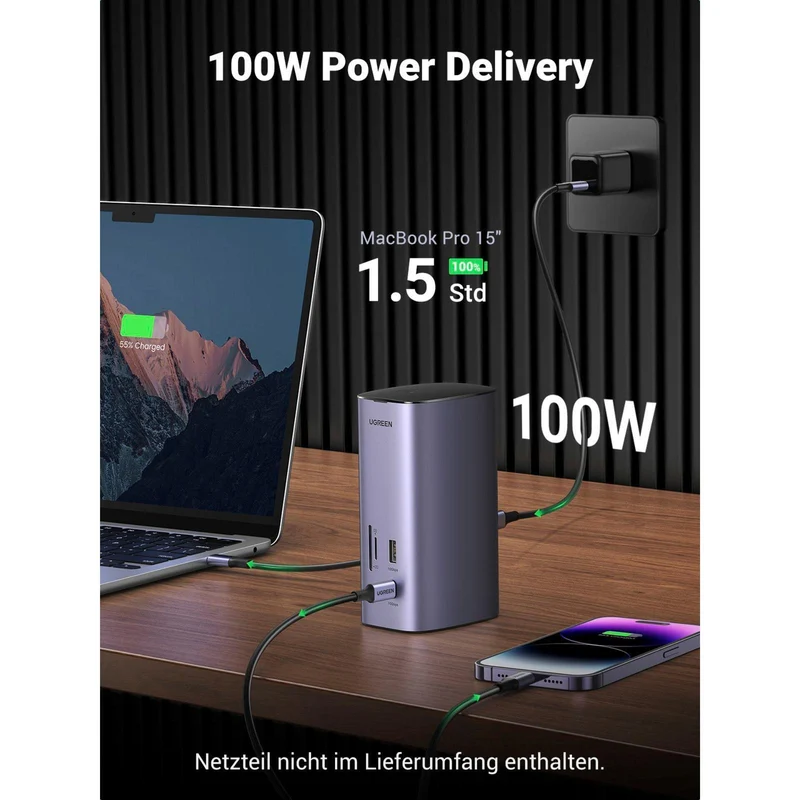 UGreen USB-c Multifunction Docking Station Pro (Gray) (CM555/90325)