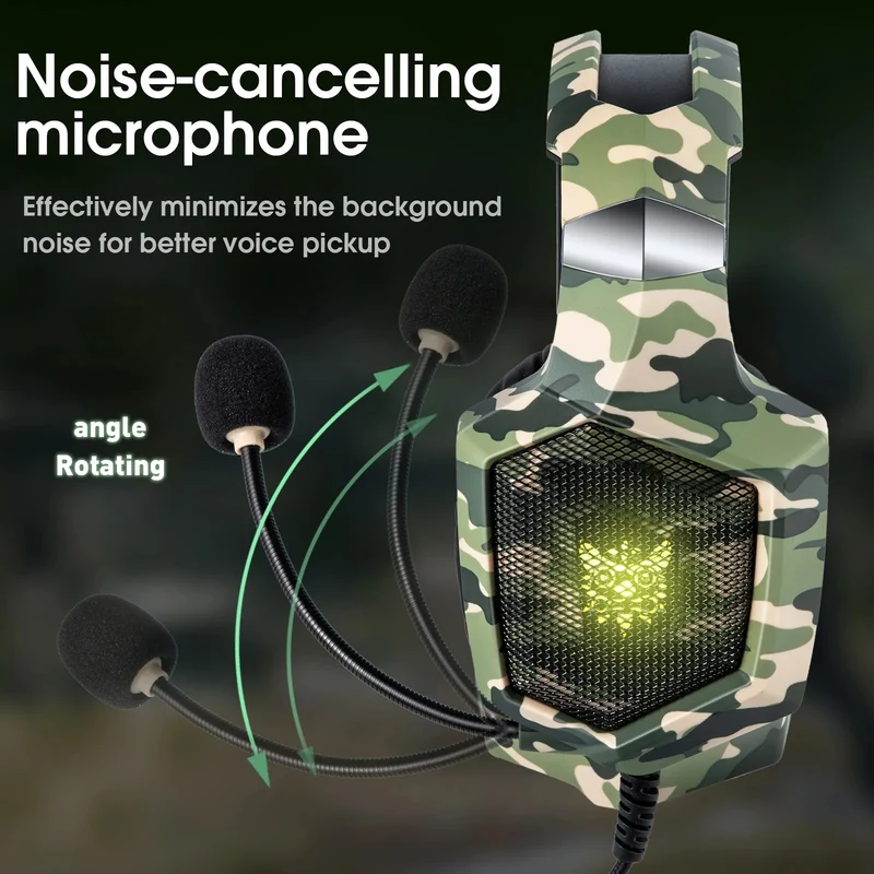 Onikuma TZ3003 3-in-1 RGB Wired Keyboard/ Mouse/ Headset Gaming Combo (Camo Green)