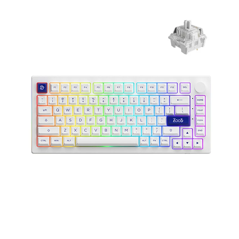 Akko Blue On White 5075B Plus Multi-Modes RGB Mechanical Keyboard (Wine White)