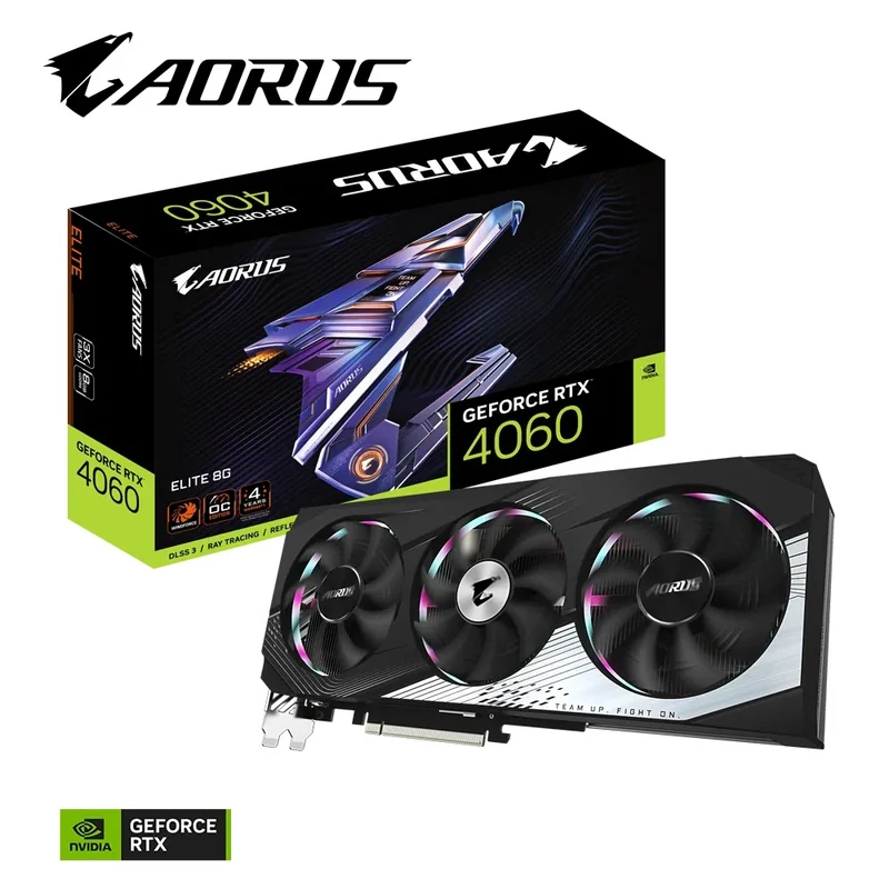 Gigabyte Aorus GeForce RTX 4060 Elite 8GB Graphics Card (GV-N4060AORUS-E-8GD)