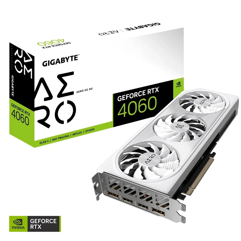 Gigabyte GeForce RTX 4060 Aero OC 8GB Graphics Card (GV-N4060AERO-OC-8GD)