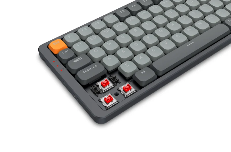 Redragon Azure 75% Low-Profile RGB Wireless Mechanical Keyboard (Grey) (Dust-Proof Red Switch) (K652GG-RGB-Pro)