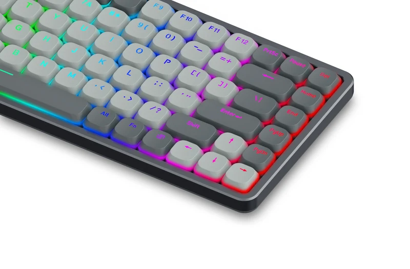 Redragon Azure 75% Low-Profile RGB Wireless Mechanical Keyboard (Grey) (Dust-Proof Red Switch) (K652GG-RGB-Pro)