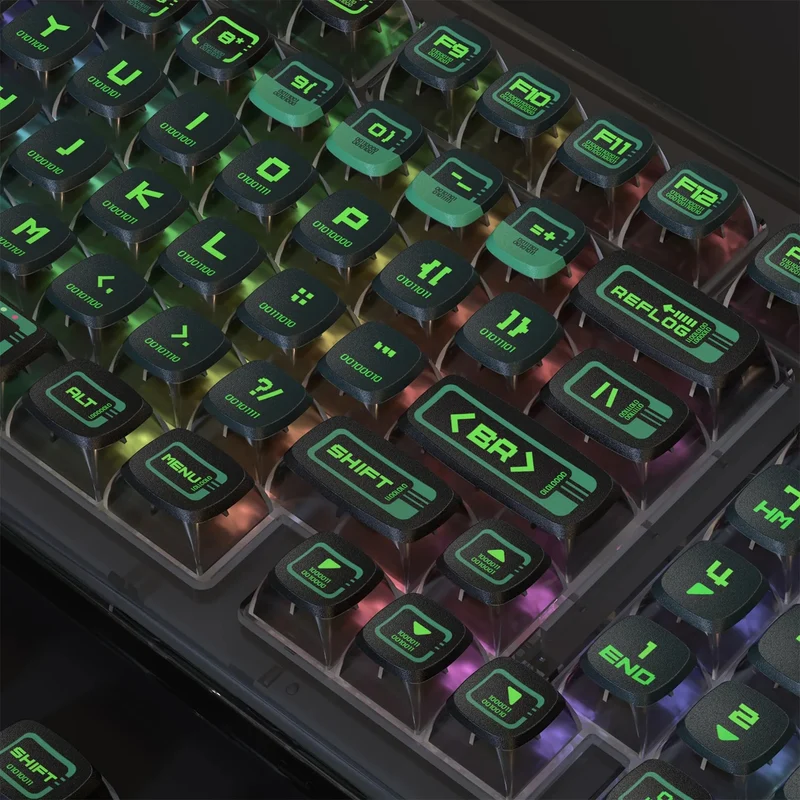 PIIFOX 117-Key Dye-Subbed PBT ASA Profile Pudding Keycaps Set (Binary)
