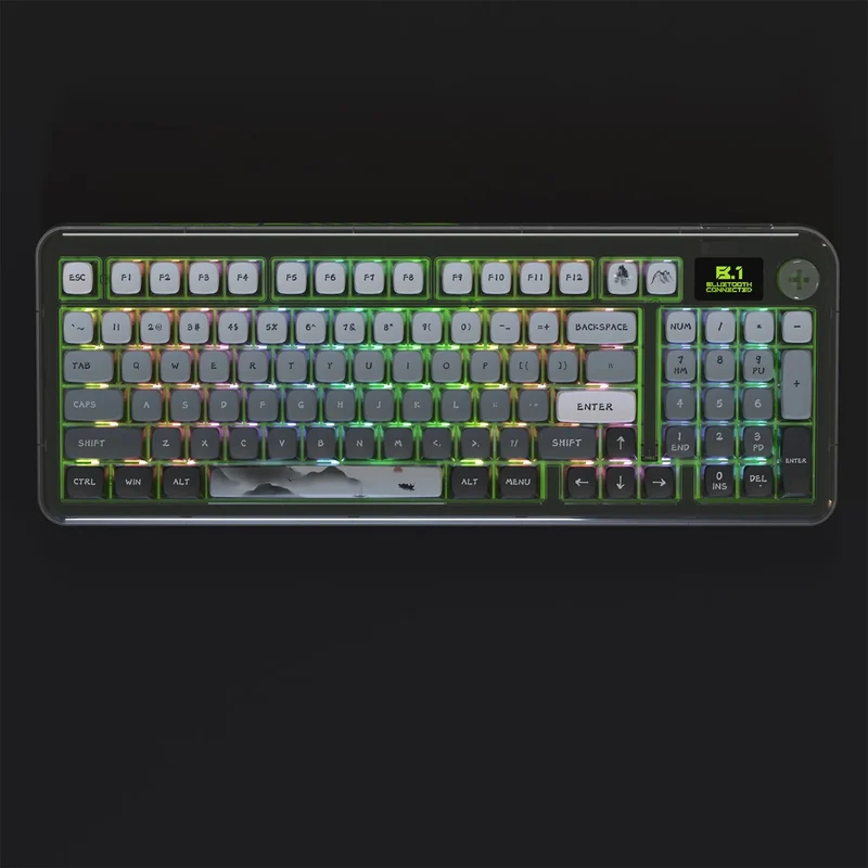 PIIFOX 117-Key Dye-Subbed PBT ASA Profile Pudding Keycaps Set (Foggy Mountains)