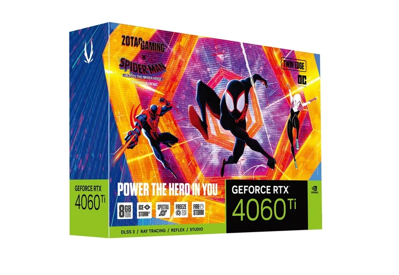 Zotac Gaming GeForce RTX 4060 Ti 8GB Twin Edge OC GDDR6 Graphics Card Spider-Man Across The Spider-Verse Bundle (ZT-D40610H-10SMP)
