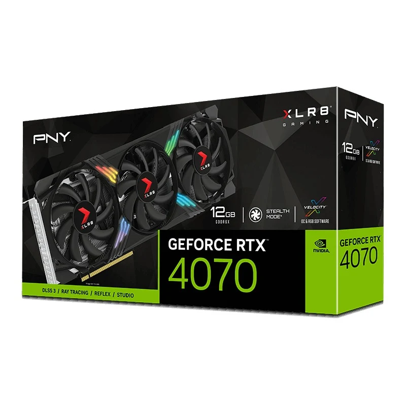 PNY GeForce RTX 4070 12GB XLR8 Gaming Verto Triple Fan GDDR6X PCIE 4.0 Graphics Card (VCG407012TFXXPB1)