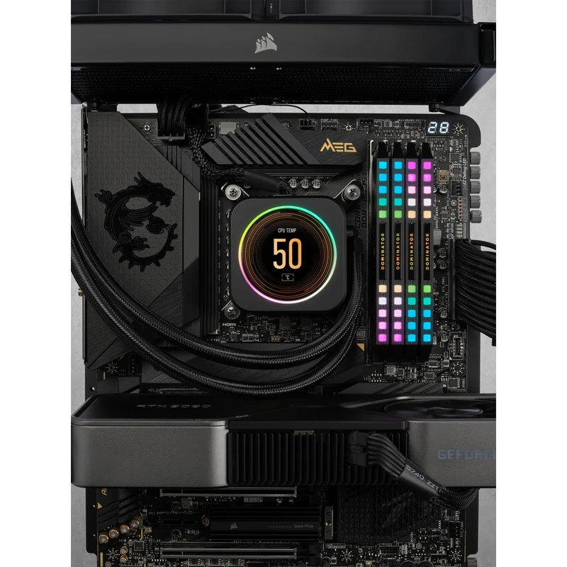 Corsair Dominator Platinum RGB 64GB (4X16GB) DDR5 DRAM 6600MHZ C32 Memory Kit (Black) (CMT64GX5M4B6600C32)