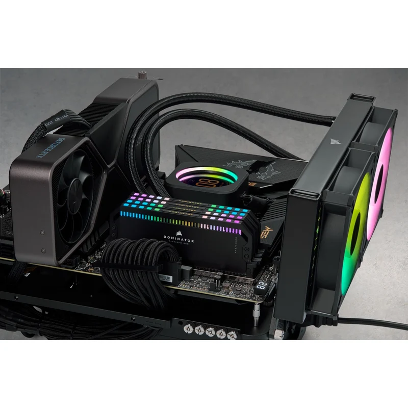 Corsair Dominator Platinum RGB 64GB (4X16GB) DDR5 DRAM 6600MHZ C32 Memory Kit (Black) (CMT64GX5M4B6600C32)