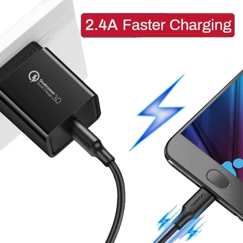 Ugreen USB 2.0 A To Micro USB Cable Nickel Plating 0.5M (Black) (US289/60135)