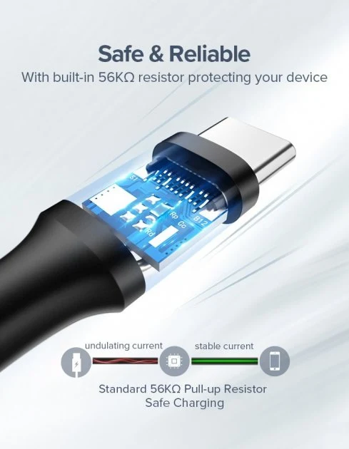 Ugreen USB-A 2.0 To USB-C Cable Nickel Plating 0.25M (Black) (US287/60114)