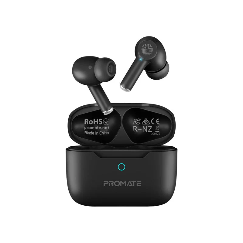 Promate Propods High-Definition ANC TWS Earphones With Intellitouch (Black)