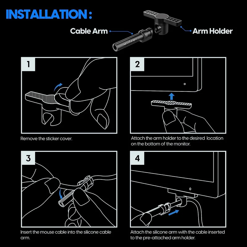 Pulsar Microbungee ES Ultra Small Mouse Cord Bungee (Includes Microbungee + Extra Adhesive) (PMB03)