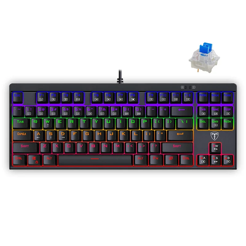 T-Dagger Corvette Mechanical Gaming Keyboard With Rainbow Backlight (Dust-Proof Blue Switch) (T-TGK302)