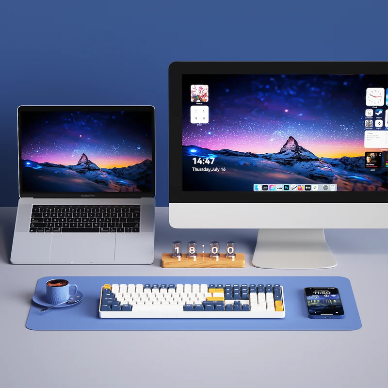 Darkflash GD108 110-Key Hotswap Wired+2.4G Wireless Mechanical Keyboard (Starry Blue) (Yellow Switch)