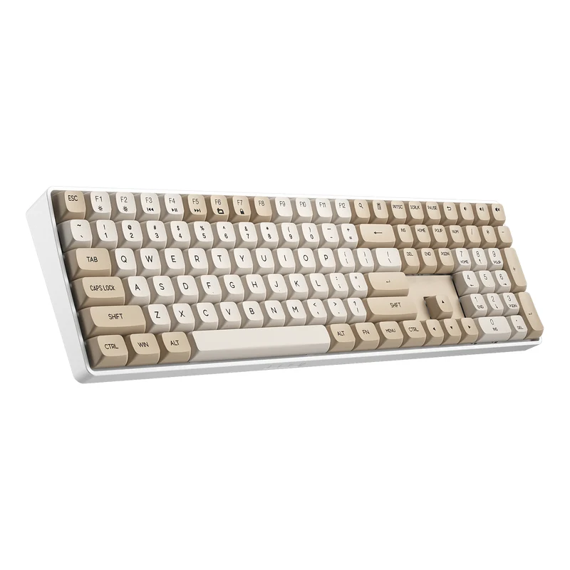Darkflash GD108 110-Key Hotswap Wired+2.4G Wireless Mechanical Keyboard (Milky & Brown) (Yellow Switch)