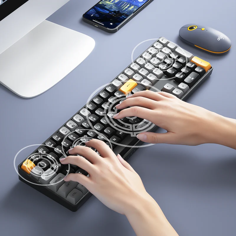Darkflash GD108 110-Key Hotswap Wired+2.4G Wireless Mechanical Keyboard (Brown Sugar) (Yellow Switch)