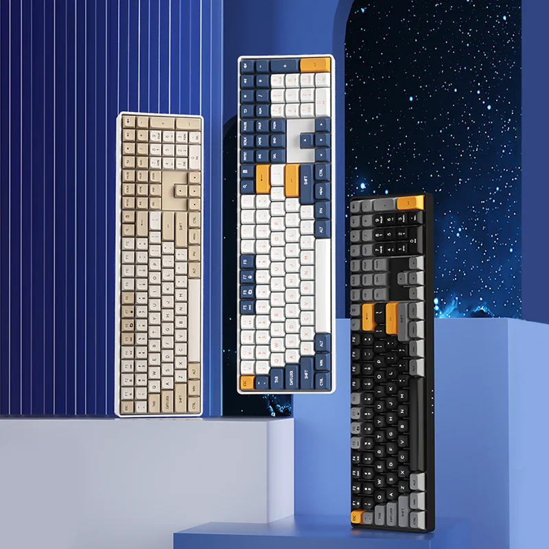 Darkflash GD108 110-Key Hotswap Wired+2.4G Wireless Mechanical Keyboard (Brown Sugar) (Yellow Switch)