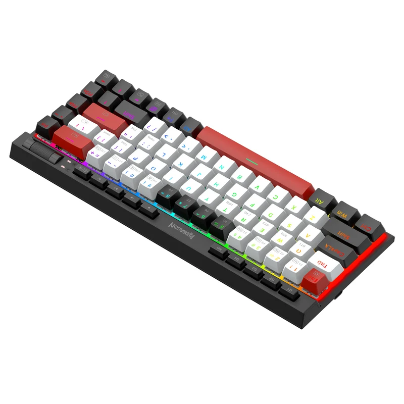Redragon Magic-Wand Mini Pro RGB Hot-Swappable Wired/Wireless Mechanical Gaming Keyboard (White-Black-Red) (Dust-Proof Red Switch) (K635WBR-RGB-Pro)