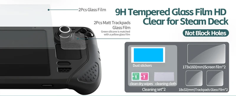 IINE 9 In 1 Accessories Bundle For Steam Deck (Green) (L689)