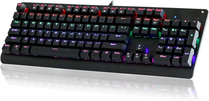 E-Yooso K-600 Rainbow Light 104 Keys Wired Mechanical Keyboard Black (Red Switch)