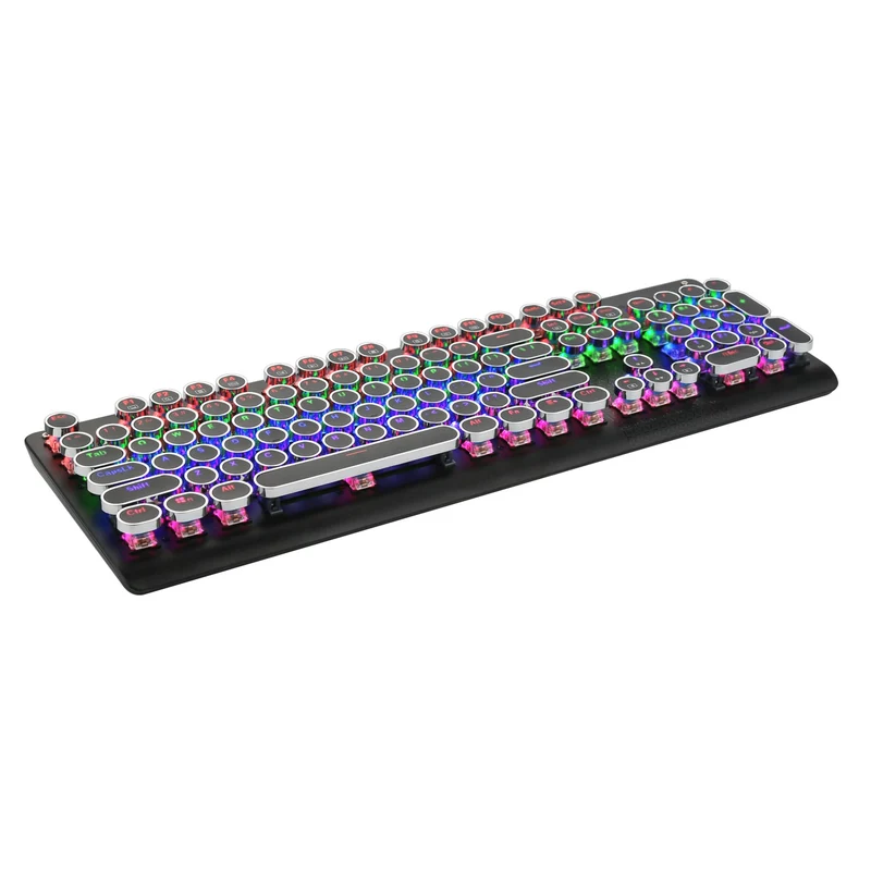 E-Yooso K-600 Retro Rainbow Light 104 Keys Wired Mechanical Keyboard Black (Brown Switch)