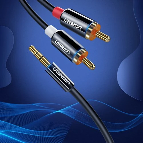 UGreen 3.5mm Male To 2 RCA Male Cable - 3m (Black) (AV116/10590)