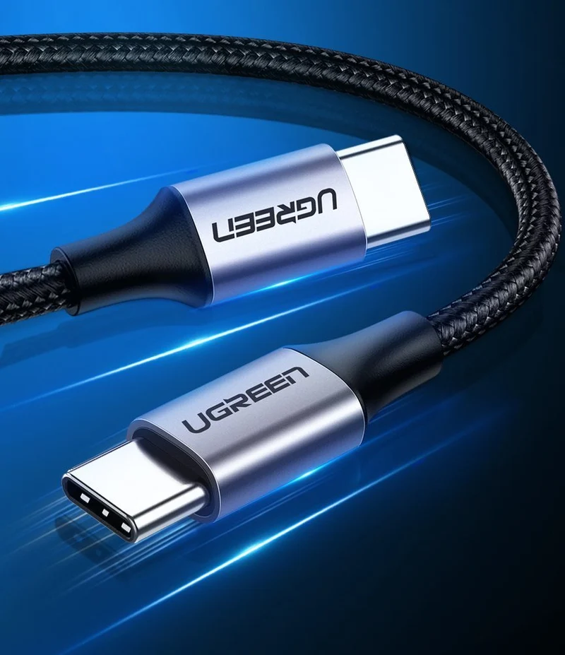 UGreen USB-C 2.0 Male To USB-C 2.0 Male 3A Data Cable 1m (Gray/Black) (US261/50150)