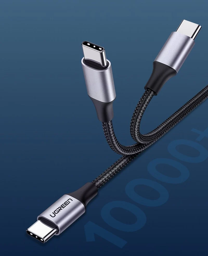UGreen USB-C 2.0 Male To USB-C 2.0 Male 3A Data Cable 1m (Gray/Black) (US261/50150)