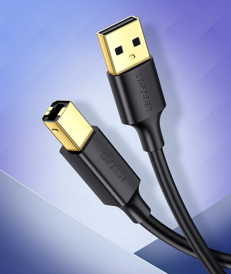 UGreen USB 2.0 AM To BM Print Cable 1.5m (Black) (US135/10350)