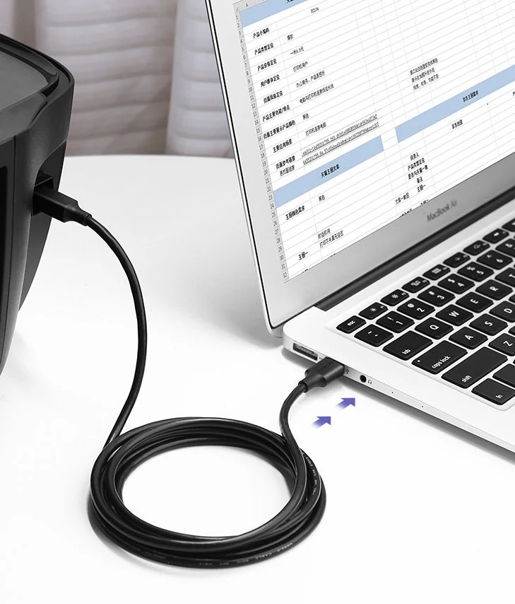 UGreen USB 2.0 AM To BM Print Cable 1.5m (Black) (US135/10350)