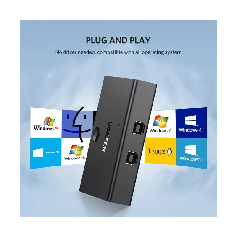 UGreen USB 2.0 2X1 Sharing Switcher (Black) (30345)