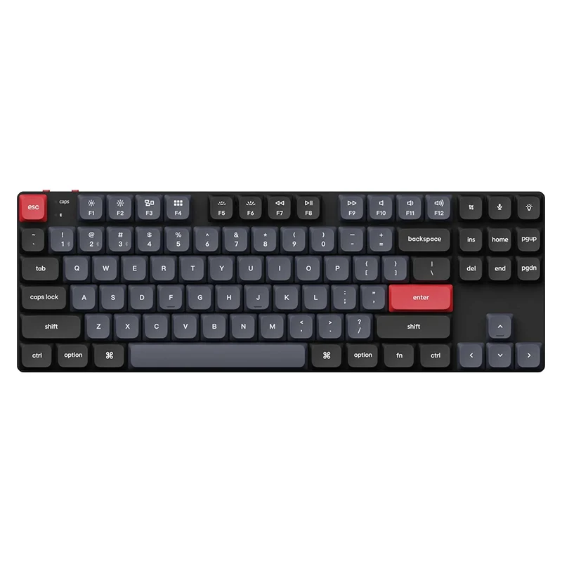 Keychron K1 Pro QMK/Via RGB Backlight Low Profile Gateron Hot-Swappable Wireless Mechanical Keyboard - Black (Brown Switch) (K1P-H3)