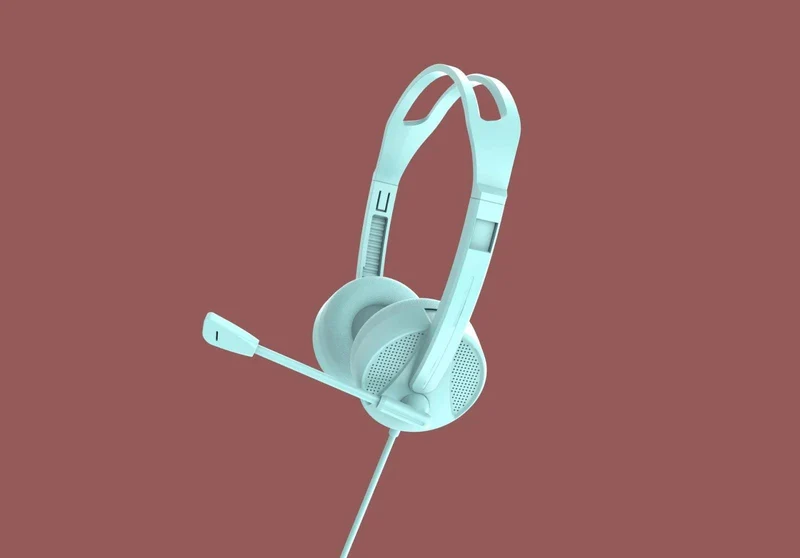 Lecoo HT106 USB Wired Headset (Cyan)