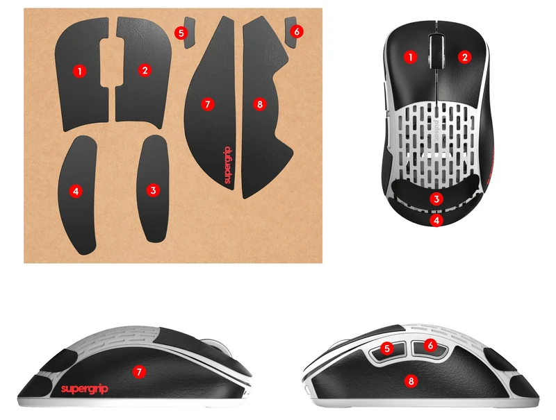 Pulsar Supergrip Mouse Grip Tape Pre-Cut For Pulsar Xlite V2 Mini (Size 1 Mini) (SGXV21)