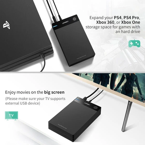 Ugreen USB 3.0 TO 3.5-Inch SATA External Hard Drive Enclosure (US22/50423)