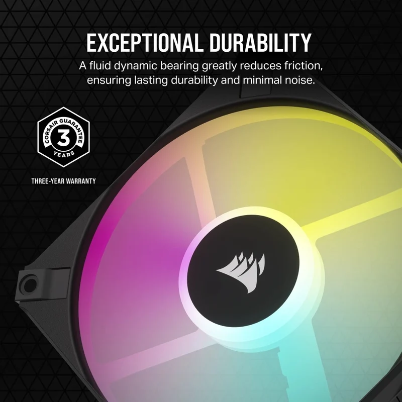 Corsair iCUE AF120 RGB Slim 120MM PWM Fluid Dynamic Bearing Fan With Lightning Node Core (Black) (Twin Pack)