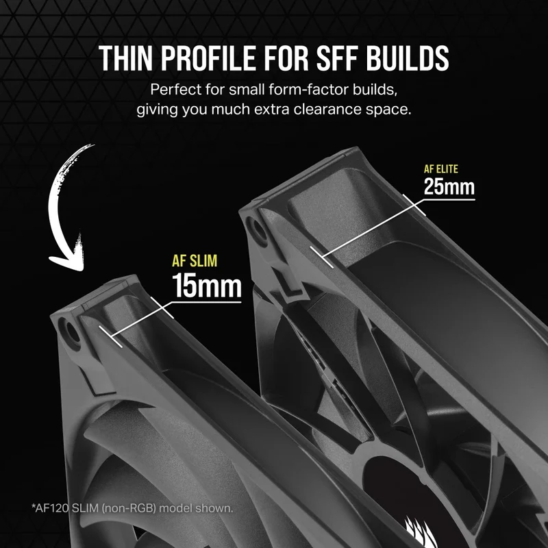 Corsair iCUE AF120 RGB Slim 120MM PWM Fluid Dynamic Bearing Fan With Lightning Node Core (Black) (Twin Pack)