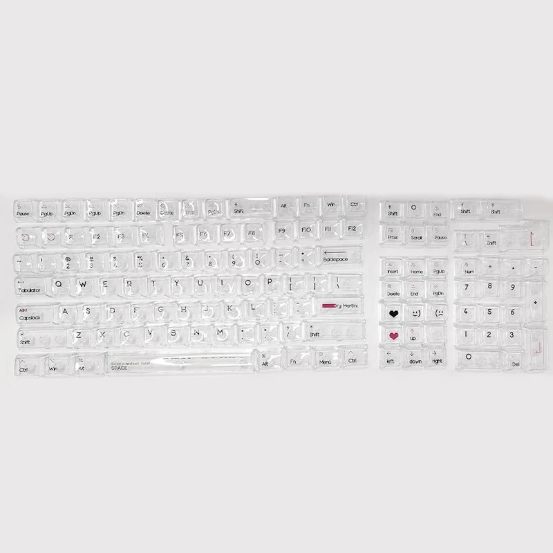 Royal Kludge CBSA-3 132 Keys Plastic Transparent Profile Keycaps Fullset (Pink)