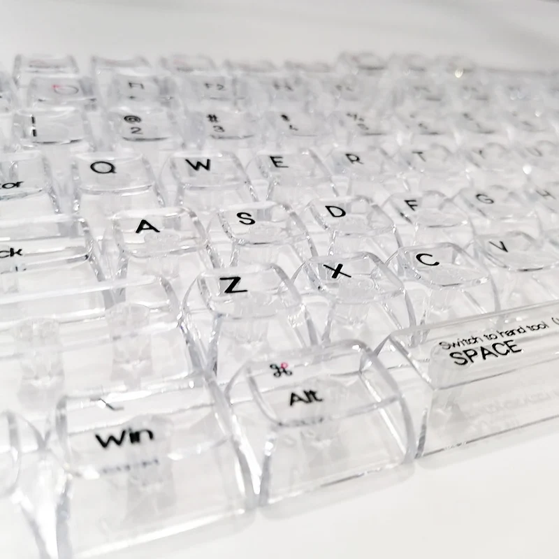 Royal Kludge CBSA-3 132 Keys Plastic Transparent Profile Keycaps Fullset (Pink)