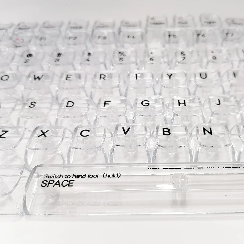 Royal Kludge CBSA-3 132 Keys Plastic Transparent Profile Keycaps Fullset (Pink)