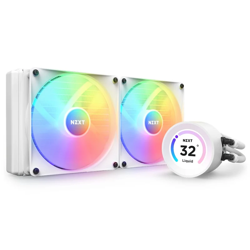 NZXT Kraken Elite 280 RGB 280MM AIO Liquid Cooler With LCD Display & RGB Fans (Matte White) (RL-KR28E-W1)