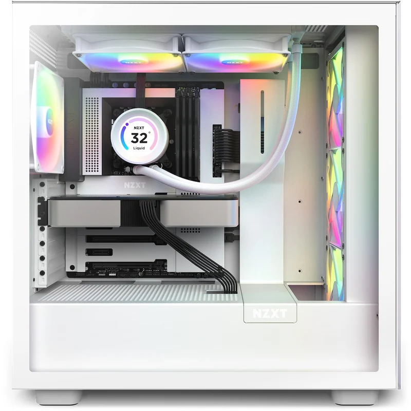 NZXT Kraken Elite 280 RGB 280MM AIO Liquid Cooler With LCD Display & RGB Fans (Matte White) (RL-KR28E-W1)