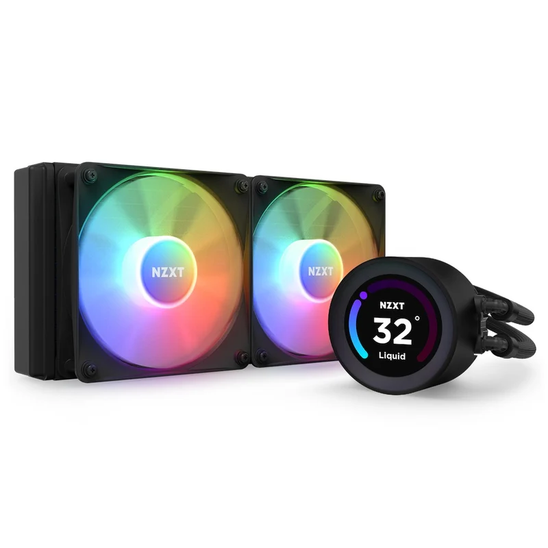 NZXT Kraken Elite 240 RGB 240MM AIO Liquid Cooler With LCD Display & RGB Fans (Matte Black) (RL-KR24E-B1)