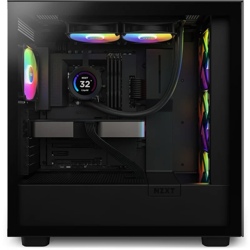 NZXT Kraken Elite 240 RGB 240MM AIO Liquid Cooler With LCD Display & RGB Fans (Matte Black) (RL-KR24E-B1)
