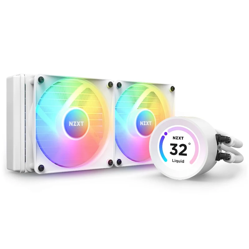NZXT Kraken Elite 240 RGB 240MM AIO Liquid Cooler With LCD Display & RGB Fans (Matte White) (RL-KR24E-W1)